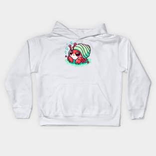 cute hermit crab cartoon Kids Hoodie